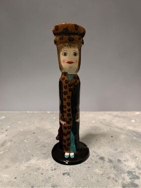 Susan Paley "Lydia's Leopard Coat" ceramic vase or candle holder by Ganz